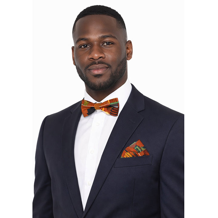 Men's Kente Tie Set -- 4Pc