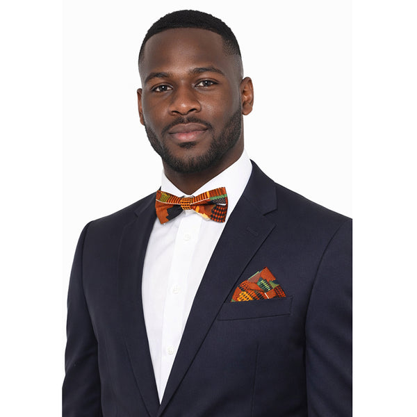 Men's Kente Tie Set -- 4Pc