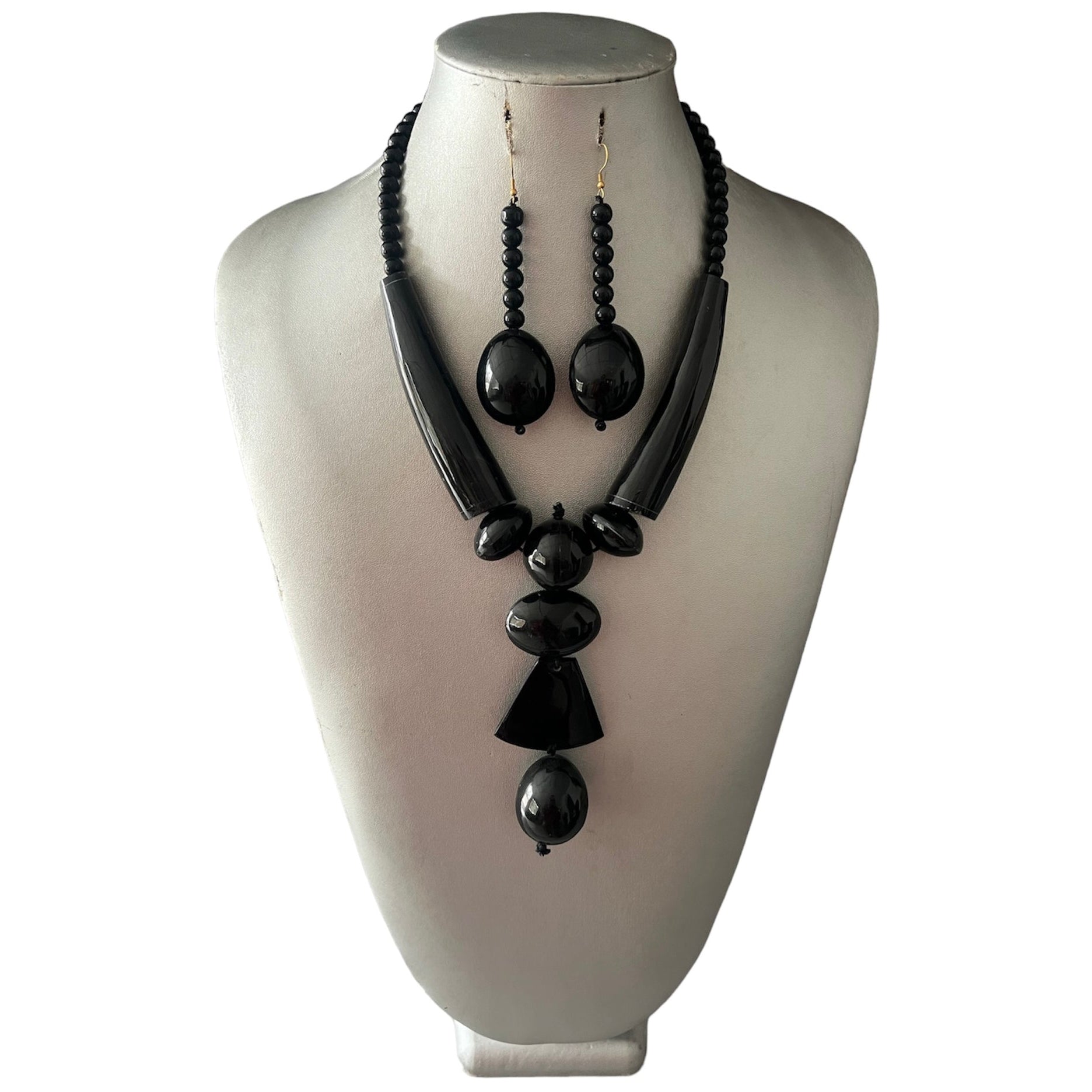 African Women's Wooden Toggle Necklace Set -- Jewelry 63