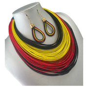 African Multi Strand Layered Necklace -- 60 Lines -- Jewelry 62