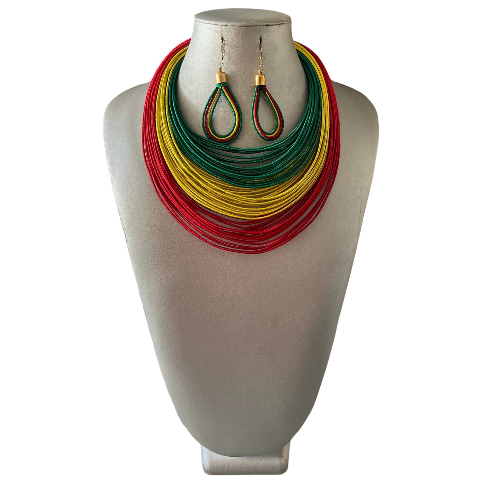 African Multi Strand Layered Necklace -- 60 Lines -- Jewelry 62