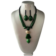 African Women's Wooden Toggle Necklace Set -- Jewelry 63