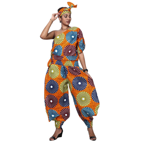 Women's One Shoulder Crop Top and Jogger Pants Set -- FI-4044