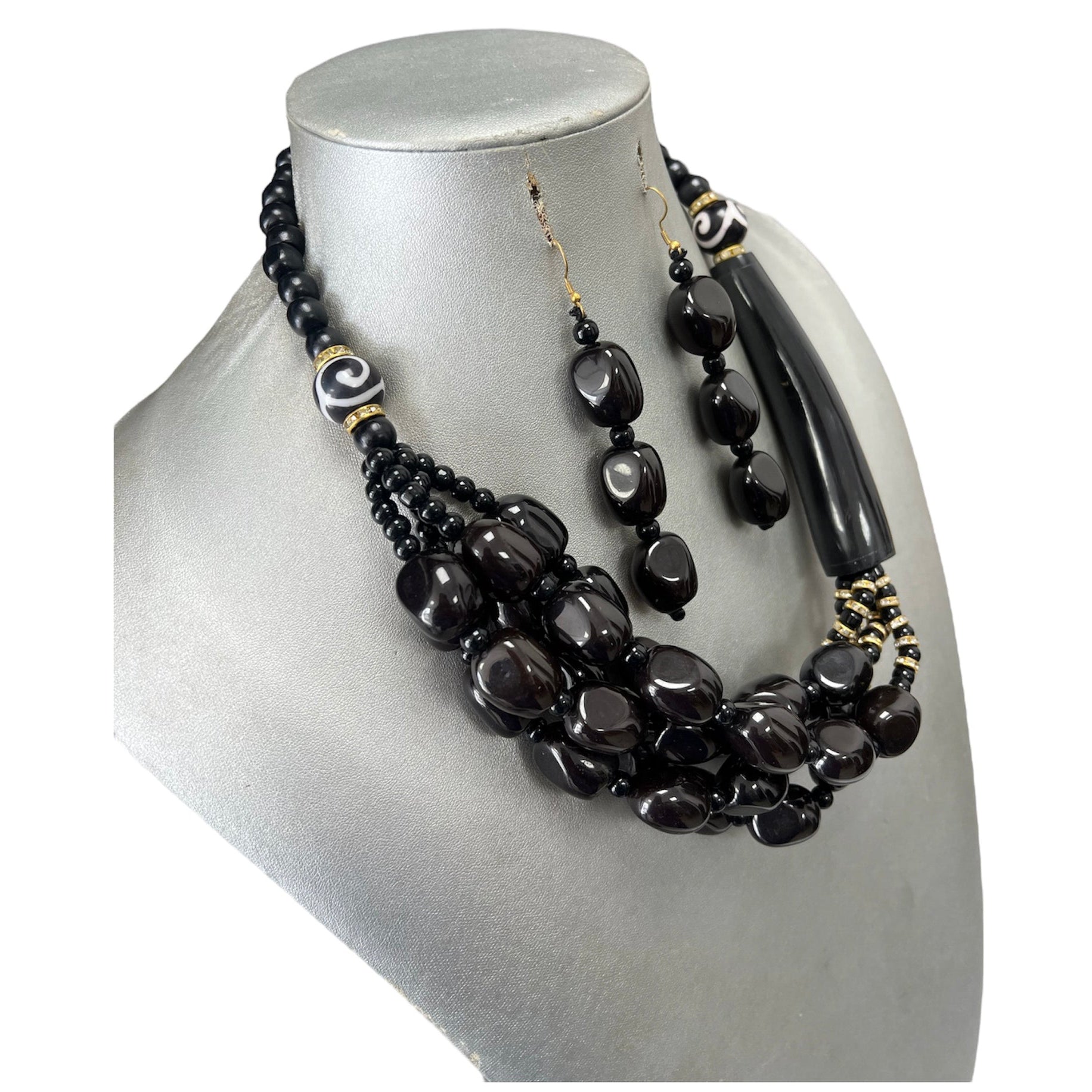 Women's Beaded Wooden Necklace Set -- Jewelry 55