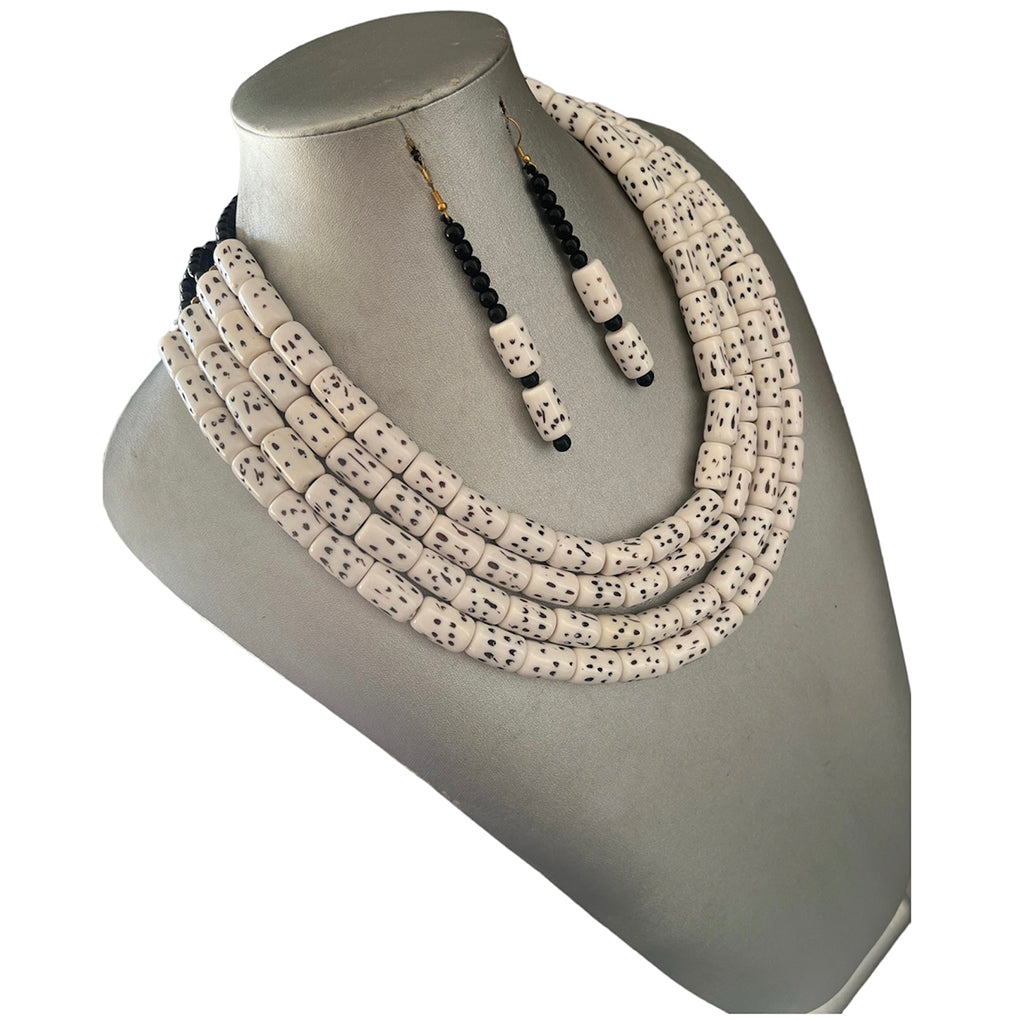 Women's Multi Layer Beaded Necklace Set -- Solid Color