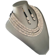 Women's Multi Layer Beaded Necklace Set -- Solid Color