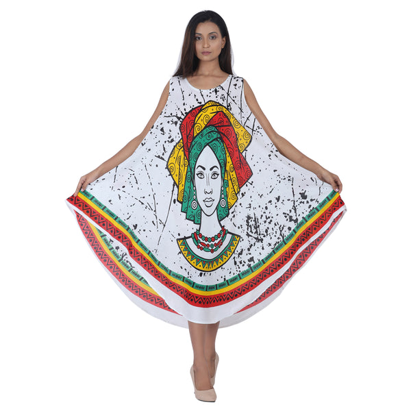 Women's African Kaftan with Woman Head 
