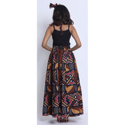 Women's Printed 8 Panel Maxi Skirt with Headwrap -- OM-40R