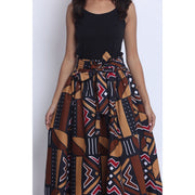 Women's Printed 8 Panel Maxi Skirt with Headwrap -- OM-40R