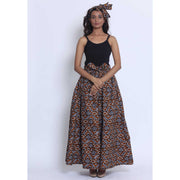 Women's Printed 8 Panel Maxi Skirt with Headwrap -- OM-40R