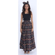 Women's Printed 8 Panel Maxi Skirt with Headwrap -- OM-40R
