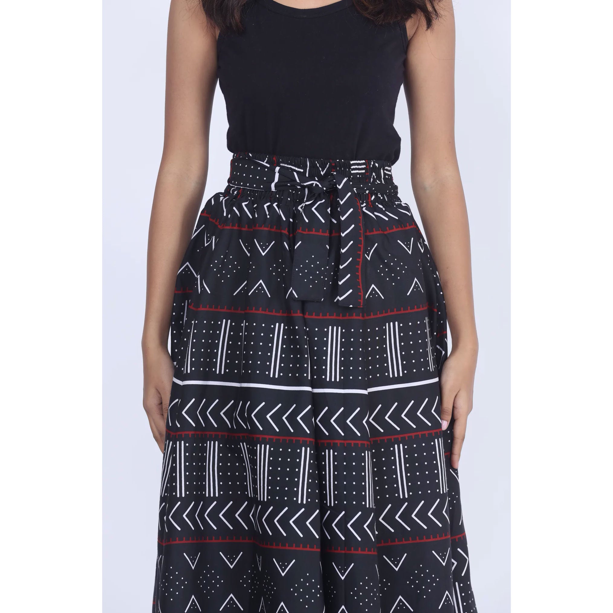 Women's Printed 8 Panel Maxi Skirt with Headwrap -- OM-40R