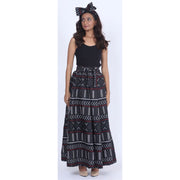 Women's Printed 8 Panel Maxi Skirt with Headwrap -- OM-40R