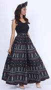 Women's Printed 8 Panel Maxi Skirt with Headwrap -- OM-40R