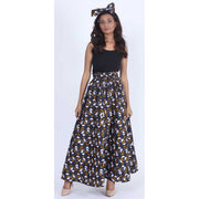 Women's Printed 8 Panel Maxi Skirt with Headwrap -- OM-40R