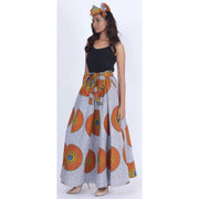 Women's Printed 8 Panel Maxi Skirt with Headwrap -- OM-40R