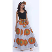 Women's Printed 8 Panel Maxi Skirt with Headwrap -- OM-40R