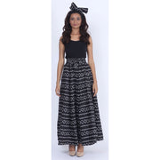 Women's Printed 8 Panel Maxi Skirt with Headwrap -- OM-40R