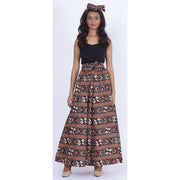 Women's Printed 8 Panel Maxi Skirt with Headwrap -- OM-40R