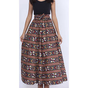 Women's Printed 8 Panel Maxi Skirt with Headwrap -- OM-40R
