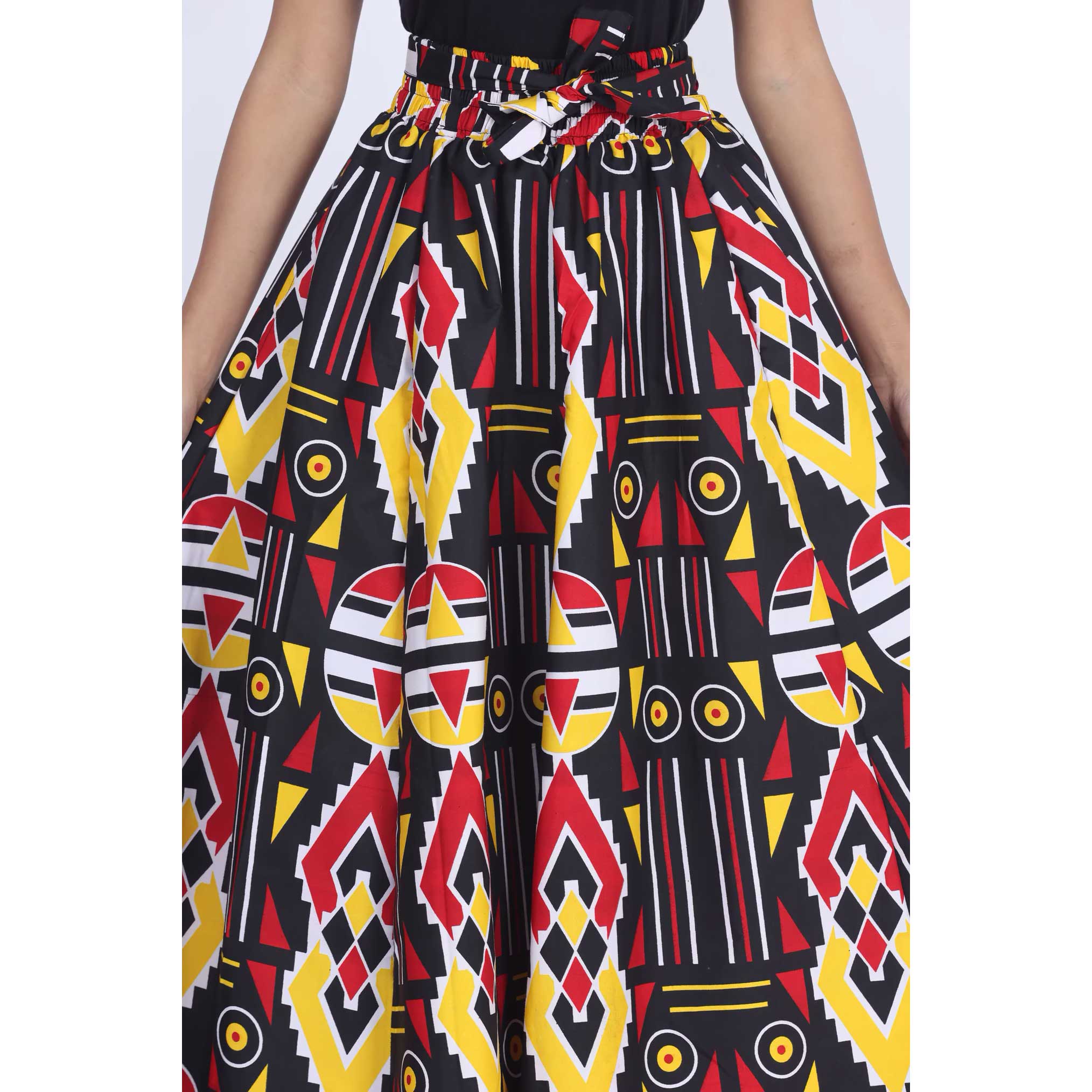 Women's Printed 8 Panel Maxi Skirt with Headwrap -- OM-40R