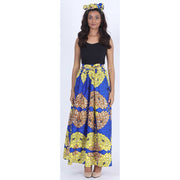 Women's Printed 8 Panel Maxi Skirt with Headwrap -- OM-40R
