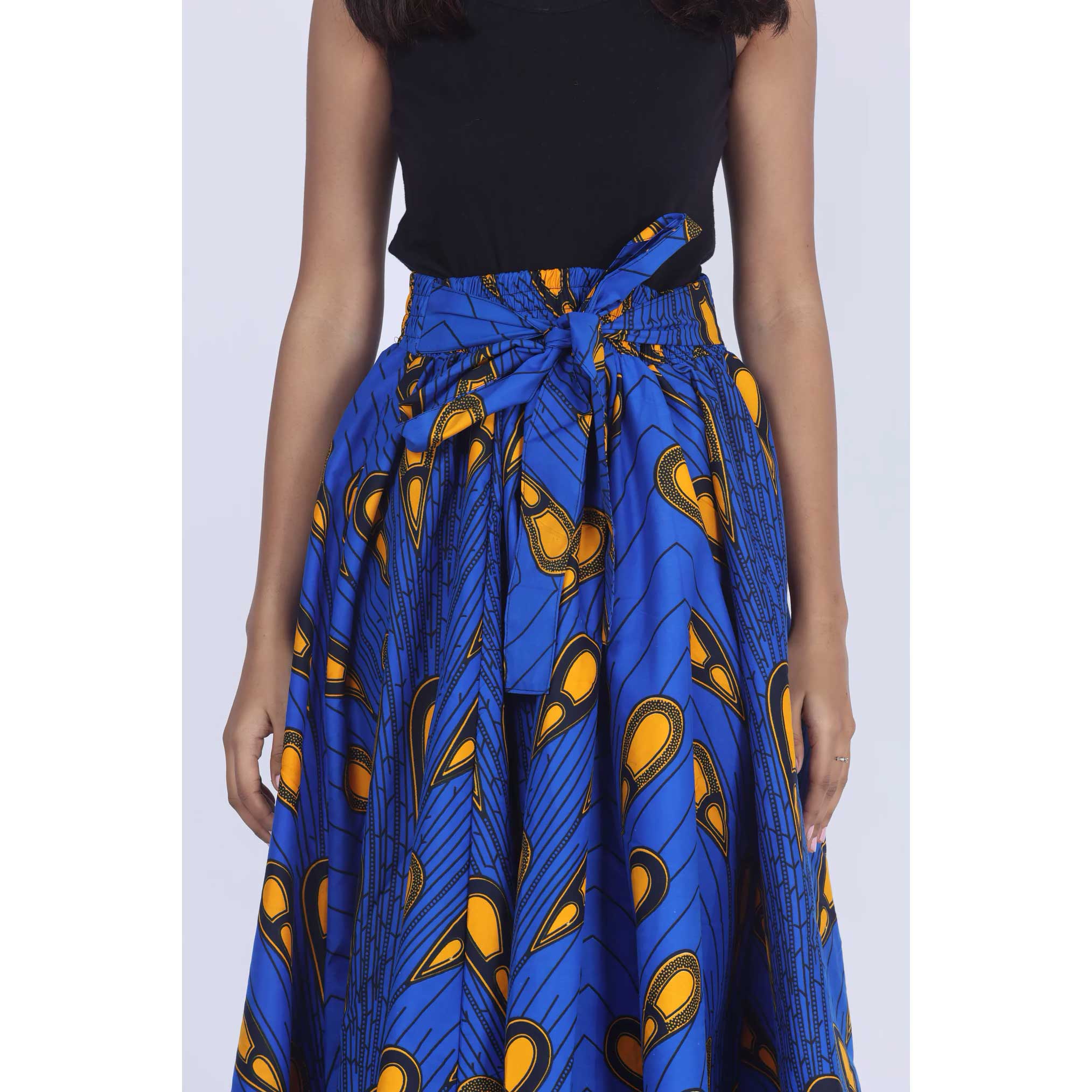 Women's Printed 8 Panel Maxi Skirt with Headwrap -- OM-40R
