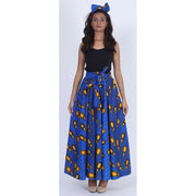 Women's Printed 8 Panel Maxi Skirt with Headwrap -- OM-40R