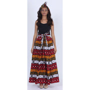 Women's Printed 8 Panel Maxi Skirt with Headwrap -- OM-40R
