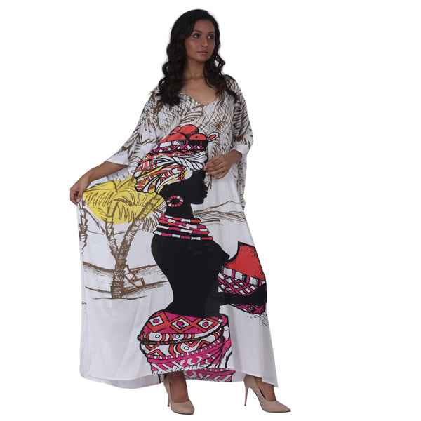 African Women's Maxi Length Kaftan-FI-4246