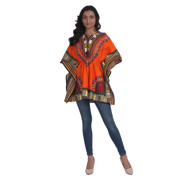 African Women's Dashiki Elastic Kaftan -- OM-4005