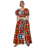 Women's Printed Sweetheart Crop Top Pant Set -- FI-4035