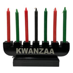 Kwanzaa Décor Candle Set with Candles -- Black Stand