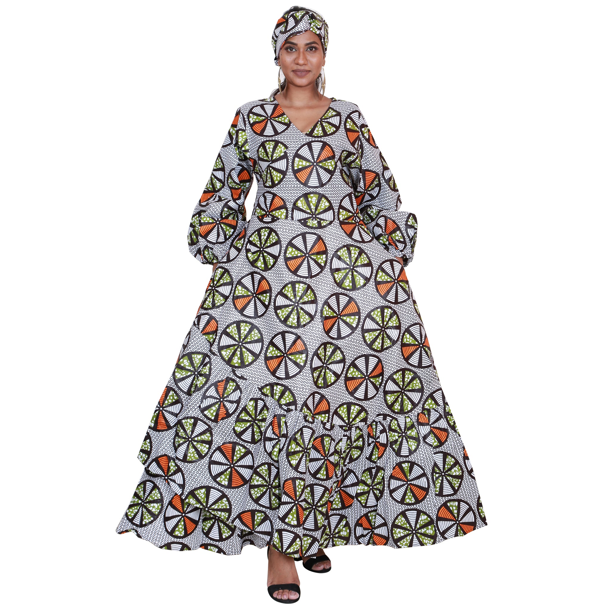 long sleeve maxi dress with scarf Long Sleeve Velour Gown With Scarf 8 / Noir