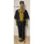 Men's Gold Embroidered Black Short Sleeve Pant Set with Kufi Hat - FI-20053 Black