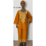 Women's Embroidered Yellow Skirt Set - FI-21001 Yellow