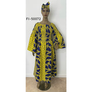 Women's Long Bell Sleeve Smocking Maxi Dress -- FI-50072