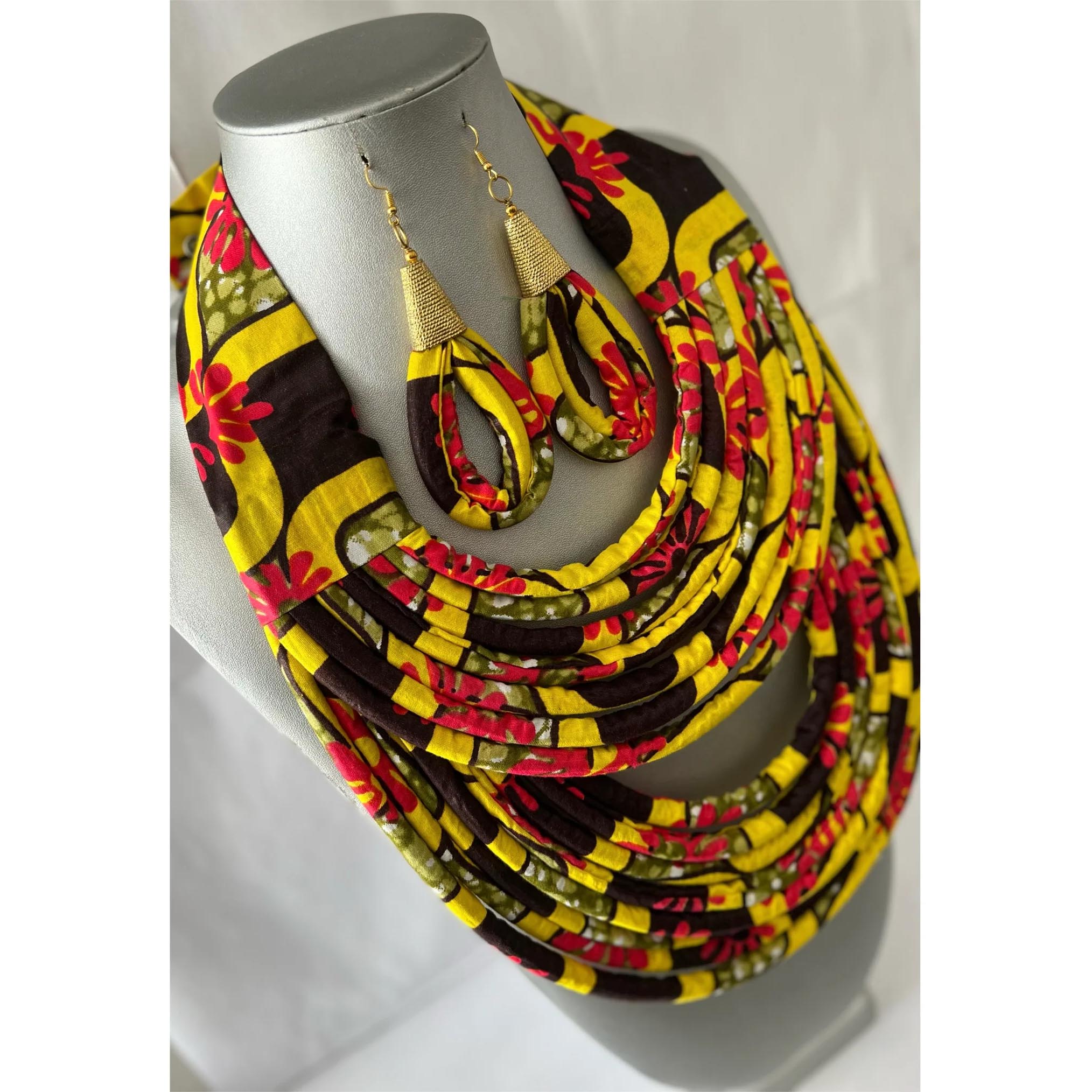 African hotsell print necklace