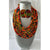 African Fabric Layer Necklace with Disc Earrings -- Jewelry A38
