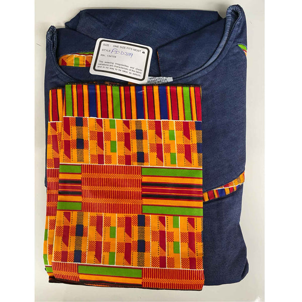 Women's Denim Printed Long Sleeve Maxi Dress - FI-D3119