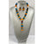 African Women's Multicolored Gem Stone Beaded Necklace Set -- Jewelry A14
