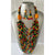 Long Multi Layer Beaded Necklace and Earrings Set with Gemstones