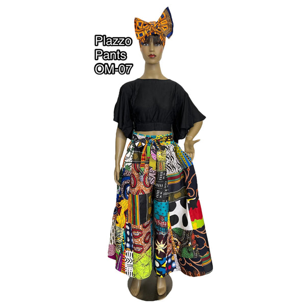 Women's Patchwork Palazzo Pants -- OM-07