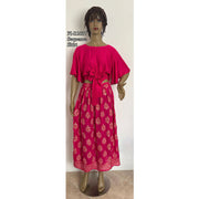 Women's Cropped Rayon Blouse with Sequins Skirt Set -- FI-2037 & Sequins