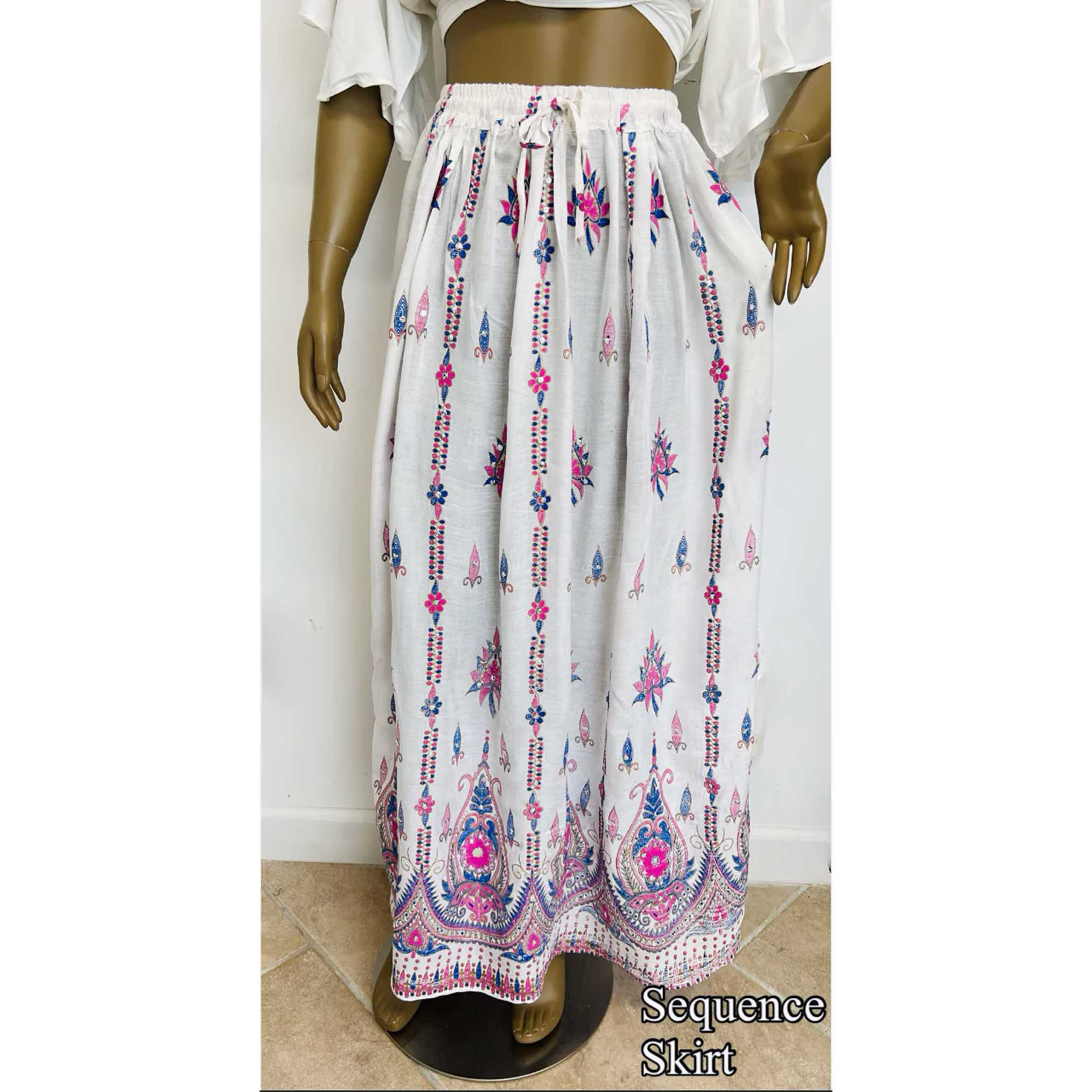 African Women's Sequins Knit Maxi Skirt