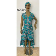 Women's Hi-Low Sleeveless Wrap Dress - FI-3045