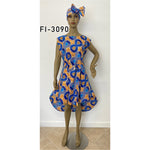 Women's Sleeveless High Neck Short Dress With Belt - FI-3090