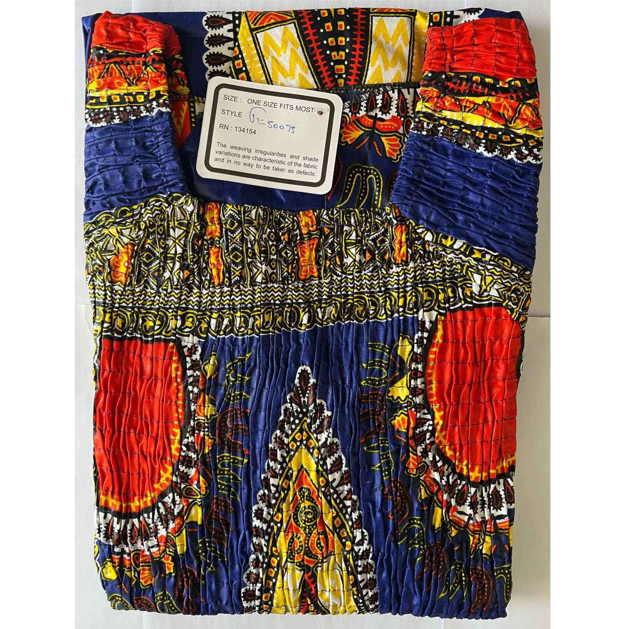 African Women's Dashiki Smocking Short Dress -- FI-D50073