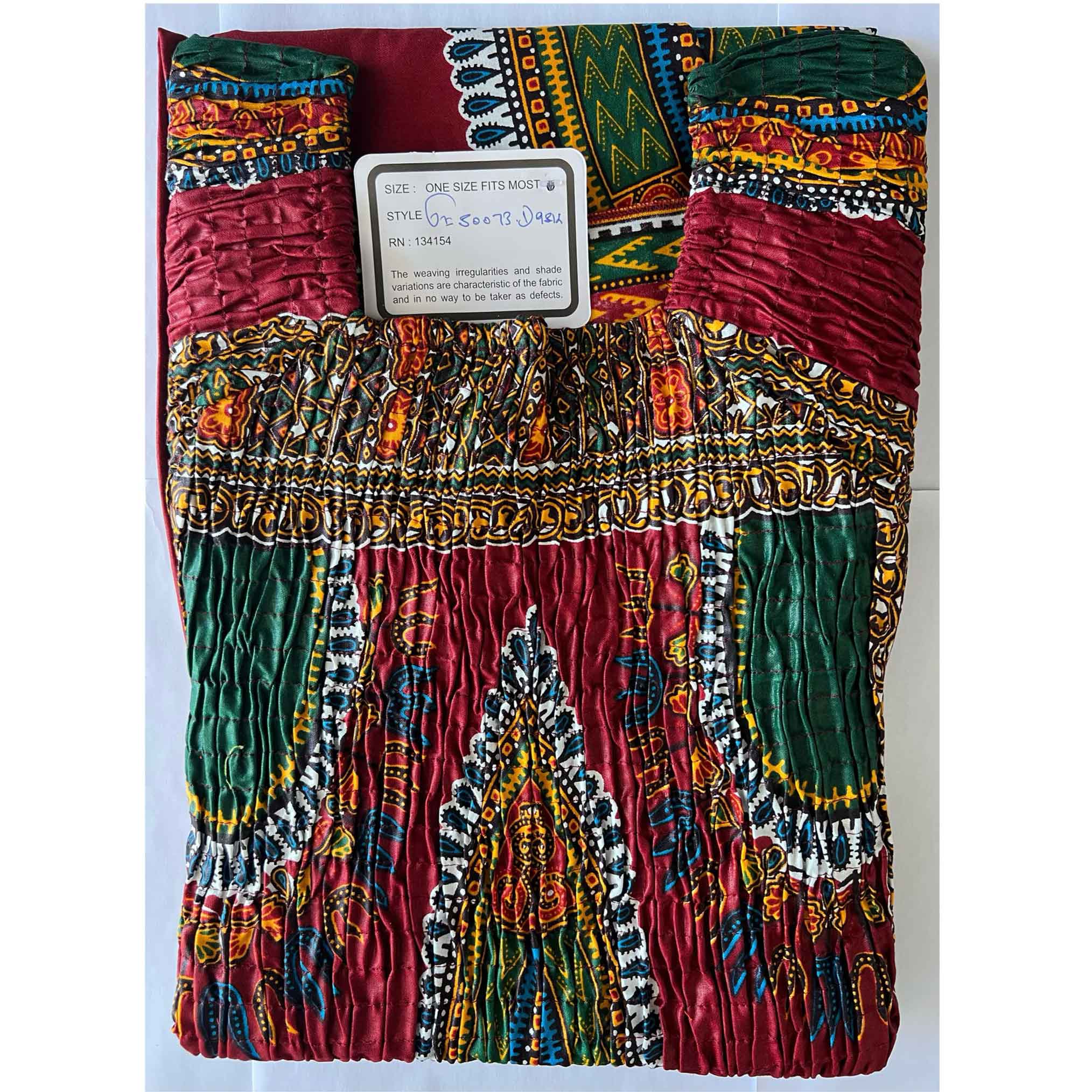 African Women's Dashiki Smocking Short Dress -- FI-D50073