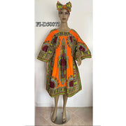 African Women's Dashiki Smocking Short Dress -- FI-D50073